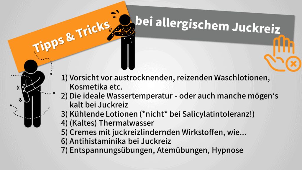 Abbildung mit Tipps bei allergischem Juckreiz