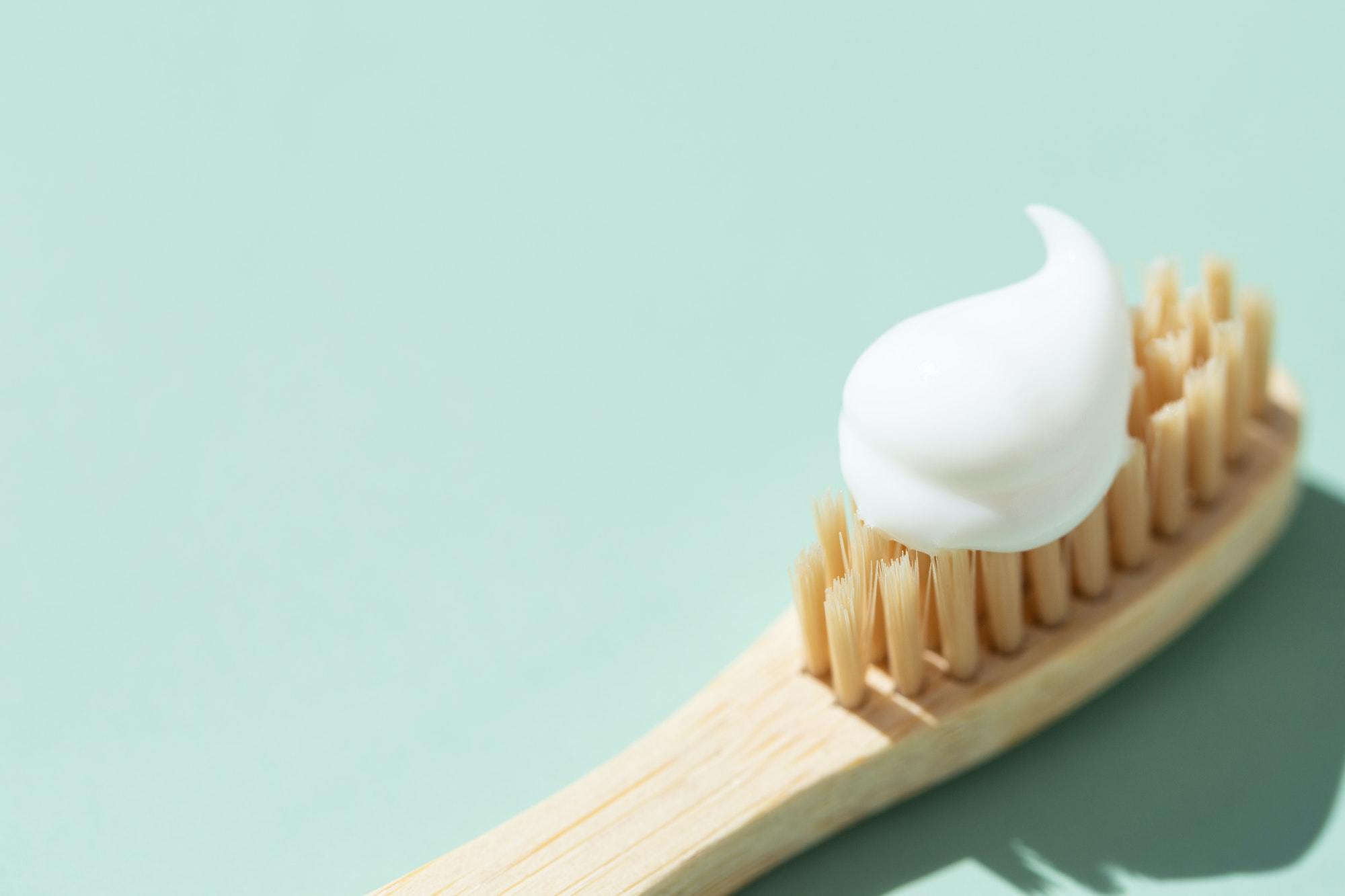 Bamboo Toothbrush with Toothpaste.