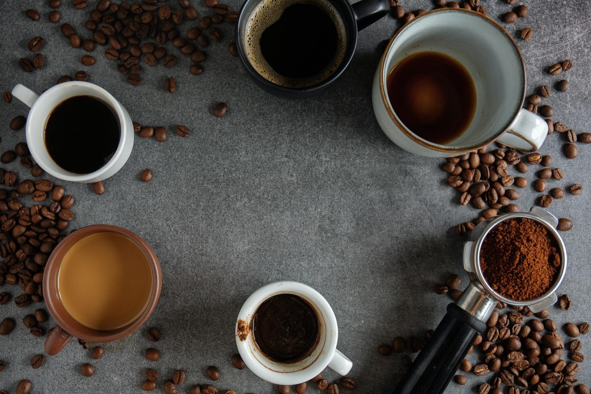 Coffee background with coffee beans